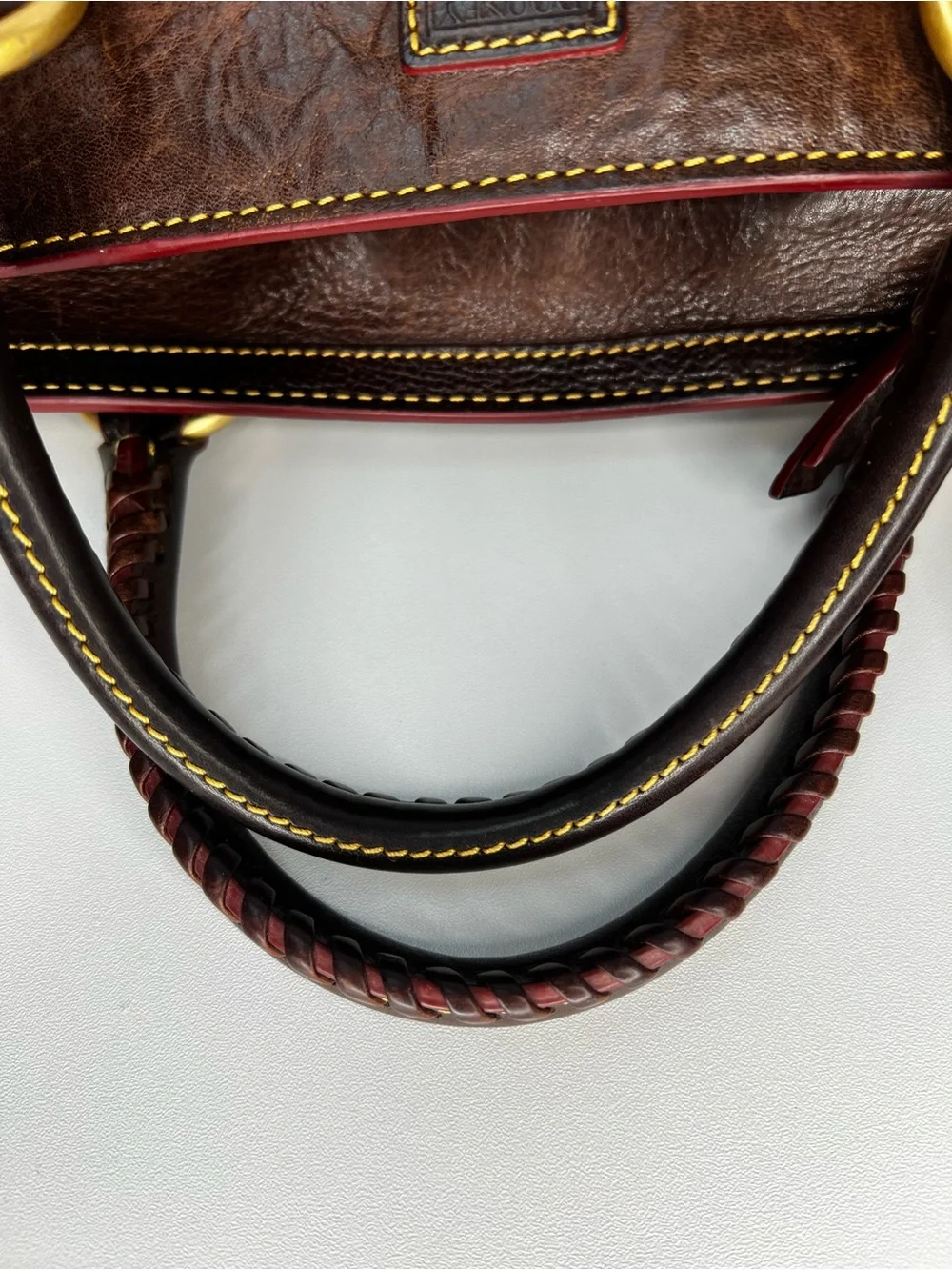 Dooney Bourke Florentine Leather Front Pocket Medium Satchel Bag - Picture 12 of 14